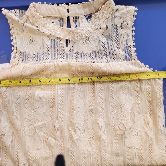 Off White Cream Lace Tank Top Style Blouse - Picture 10 of 11